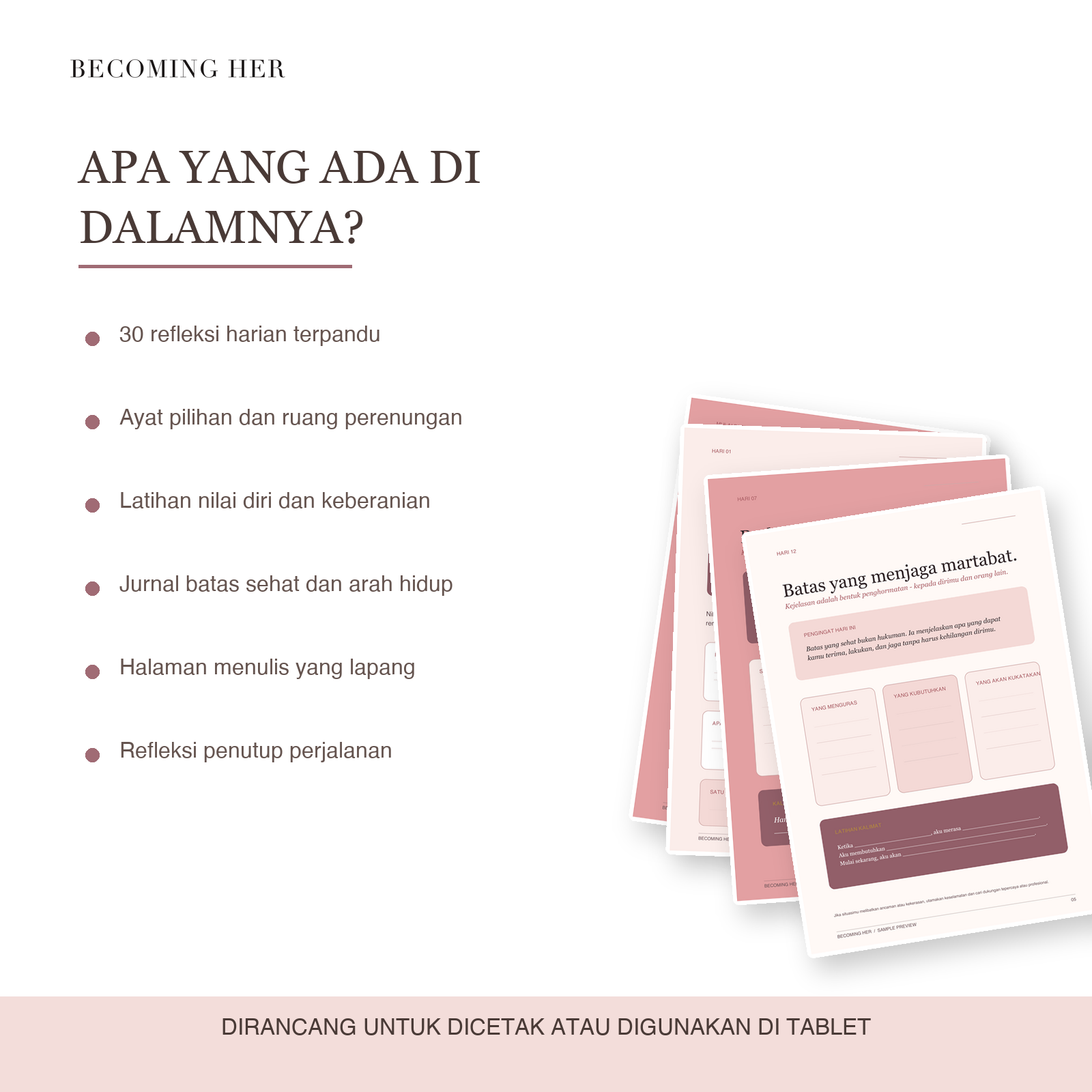 Becoming Her - Jurnal Refleksi 30 Hari Bersama Al-Qur'an