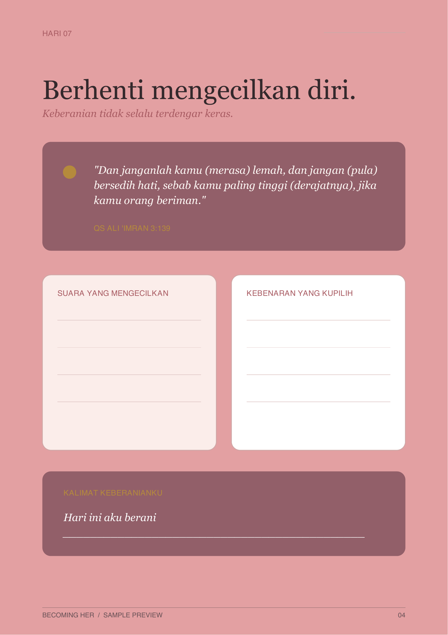 Contoh halaman Hari 07: Keberanian yang lembut
