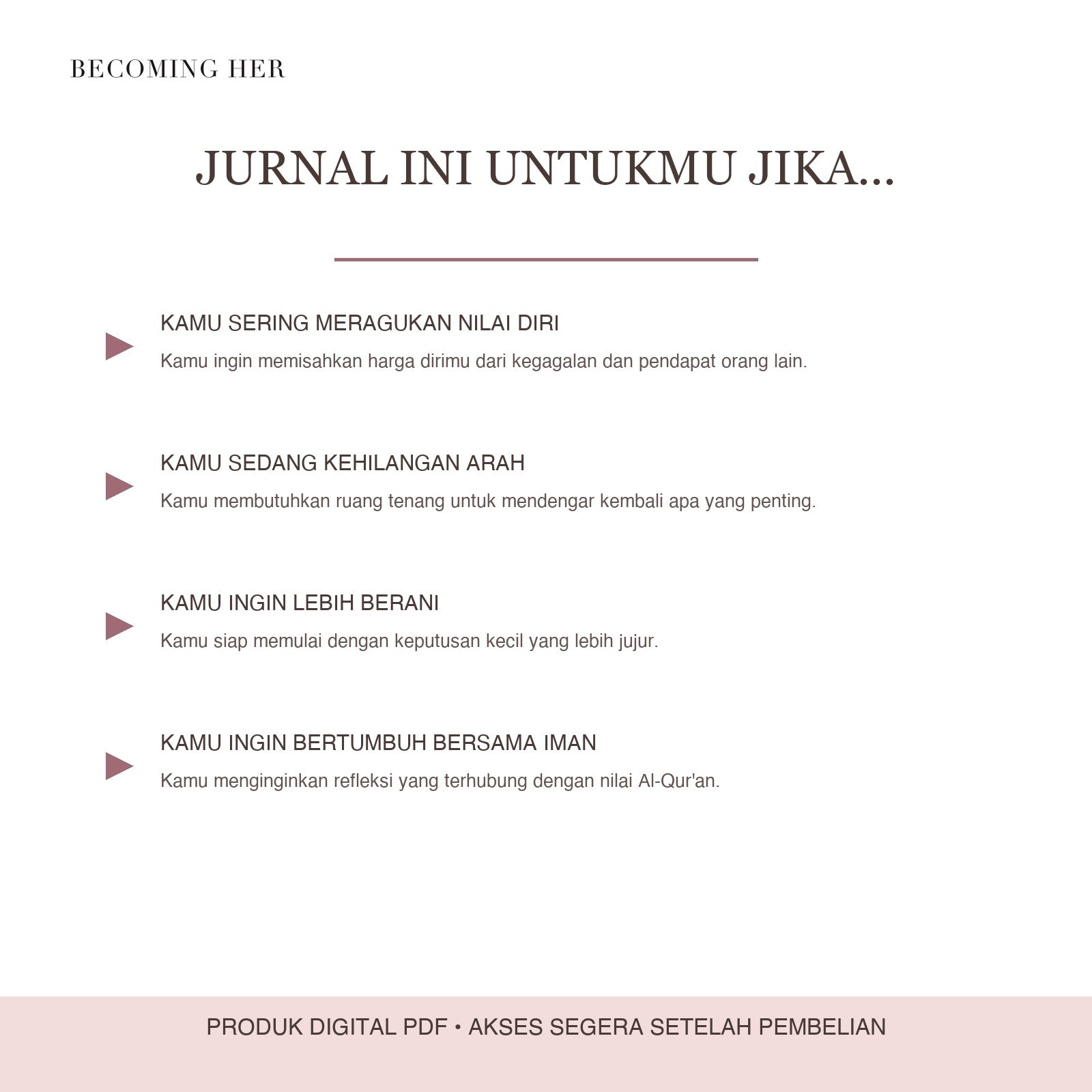 Becoming Her dirancang untuk perempuan yang ingin bertumbuh
